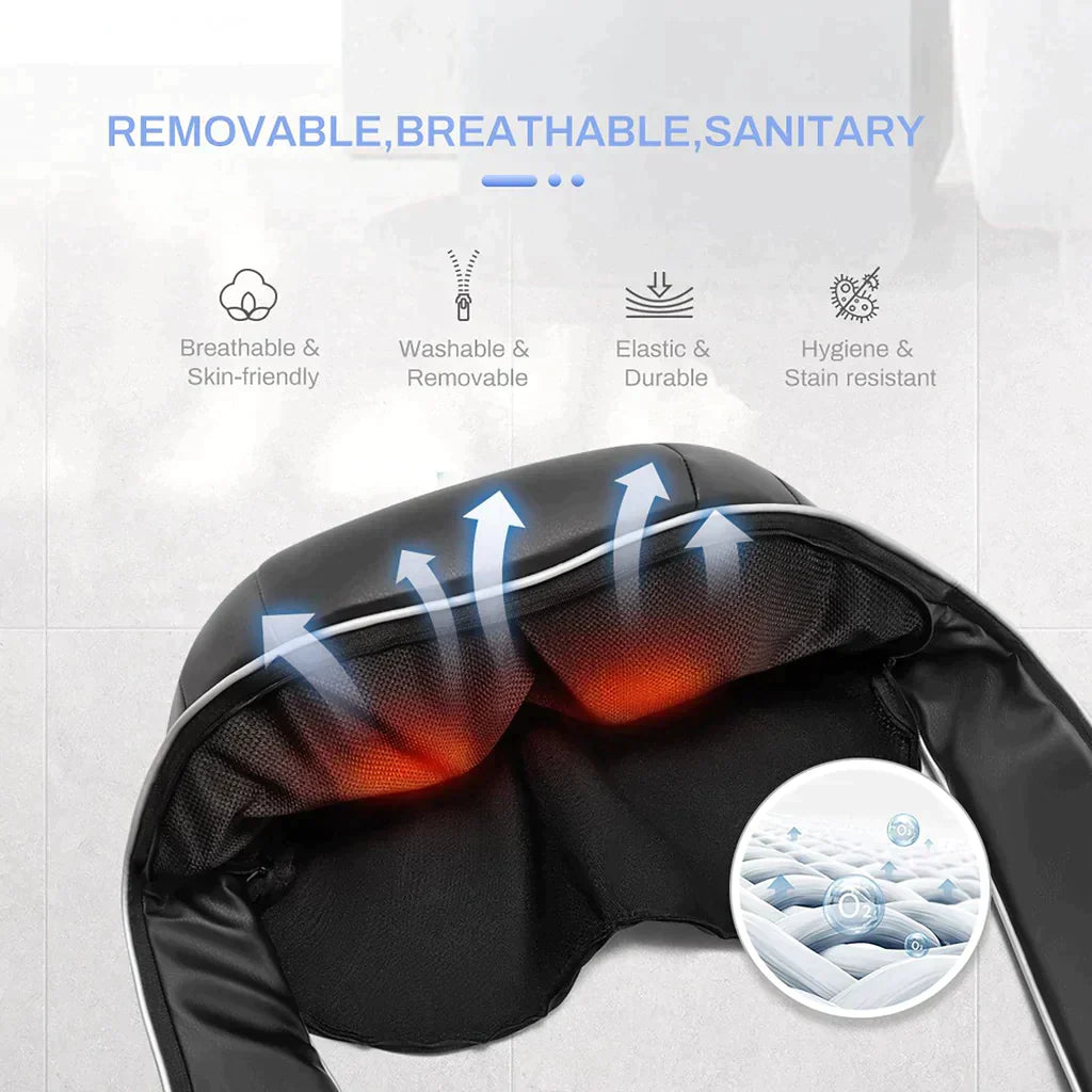 Shiatsu Neck & Shoulder Massager with Heat — Deep Tissue Pain Relief for Neck, Back & Shoulders