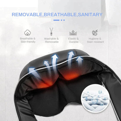 Shiatsu Neck & Shoulder Massager with Heat — Deep Tissue Pain Relief for Neck, Back & Shoulders