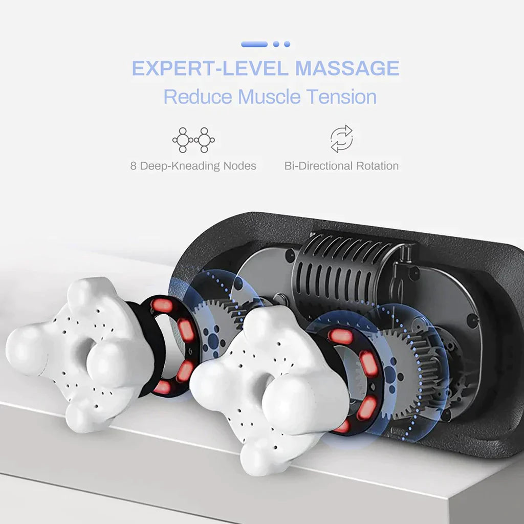 Shiatsu Neck & Shoulder Massager with Heat — Deep Tissue Pain Relief for Neck, Back & Shoulders